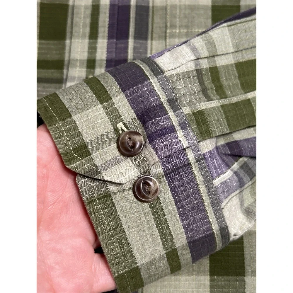 The North Face L/S Shirt Plaid Button Up Casual Outdoor Hiking 🥾 EC‎ Med
